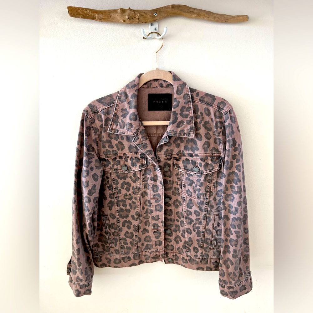 Blank NYC Faded Leopard Denim Jacket